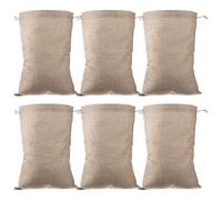 NUOBESTY Sacchetti di Iuta Coulisse 20X30 CM Set da 6 Pezzi Sacchetti Riutilizzabili per Verdure e Frutta Traspiranti e Resistenti per Conservazione e Coltivazione Domestica