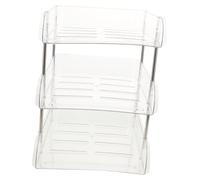 NUOBESTY Scaffale Per Scrivania Organizer Per Libri e Documenti in Trasparente Vassoio Portaoggetti Impilabile Divisori Per Ufficio e Studio Scatola Portalettere Da Scrivania