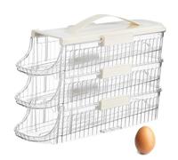 NUOBESTY scatola per la conservazione delle uova Frigo vassoio per uova impilabile Porta di uova dosatore porta uova livelli tre Contenitori di uova custode delle uova l'animale domestico