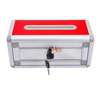 NUOBESTY Scatola Rossa per Donazioni con Lucchetto Porta Biglietti della Lotteria, Scatola per Votare per Conservare Biglietti da Visita