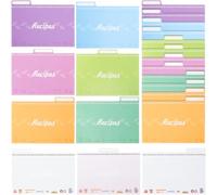 NUOBESTY Schede Ricette da Cucina 25 Pezzi 10X15 CM Divisori Portatili per Custodie Ricette Angoli Arrotondati e Colori Vivaci per Organizzazione e Uso Fai da Te Colore Colore Casuale