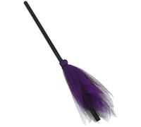 NUOBESTY Scopa da strega di Halloween, scopa compatta in rete di plastica per costume da strega, cosplay, feste in maschera e decorazione per feste di Halloween (colore casuale)
