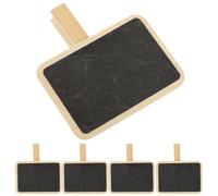 NUOBESTY Set 10 Pezzi Mini Lavagnette Nere Rettangolari con Clip in Legno, Lavagna Piccola Resistente per Appunti e Segnaposto in Caffetterie e Progetti Creativi