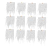 NUOBESTY Set 12 Pezzi Barba da Folletto Fai da Te in Pelliccia Sintetica Bianca per Decorazioni Artigianali e Feste con Naso in Palla di Legno, Materiale per Accessori Folletti Creativi