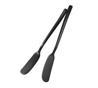 NUOBESTY Set 2 Pezzi Coltelli da Burro in Acciaio Inox 304 Nero Affettatrice Multiuso per Formaggio Marmellata e Crema Utensili Cucina per Ristoranti e Catering