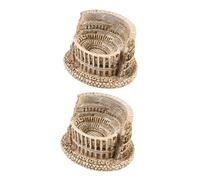 NUOBESTY Set 2 Pezzi Ornamenti in Resina del Monumento Romano Decorazioni Bonsai per Paesaggio da Tavolo Artigianato in Resina Resistente Colore Giallo Chiaro Decorazione per Muschio e