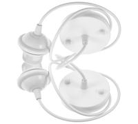 NUOBESTY Set 2 Pezzi Portalampada E27 Cavo Bianco 1 Metro, Base Lampadina Filettata per Lampade a Sospensione, Rosone da Soffitto Compatibile Lampadine Led, Alogene e Fluorescenti, Adatto