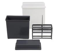 NUOBESTY Set 2 Supporti per Colorazione Vetrini da Laboratorio in Plastica Resistente, Scatola Riparazione Inclusa, Capacità 24 Pezzi, Accessori per Microscopio Uso Professionale