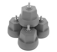 NUOBESTY Set 4 Pezzi Stabilizzatori e Cuscinetti Antivibranti Antiscivolo Per Piedini Lavatrice Rotante, Supporto Antivibrazione Rastrelliera Porta Detersivi Design Grigio