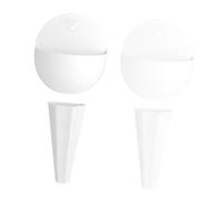 NUOBESTY Set 4 Pezzi Vaso da Parete Sospeso in Plastica per Piante e Fiori con Ganci Adesivi Vasi Decorativi da Muro in Stile Semicircolare e Rettangolare Portaoggetti per Interni ed