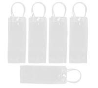 NUOBESTY Set 5 Pezzi Borsa Termica Portatile in Pvc Trasparente Pieghevole per Vino e Birra, Sacchetti Ghiaccio Riutilizzabili per Raffreddamento Istantaneo, per Picnic e Feste All’aperto