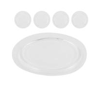 NUOBESTY Set 5 Pezzi Tappetini Antiscivolo per Auto in Materiale PU, Forma Rotonda, Bianco, Resistente alle Alte Temperature, per Supporto Telefono e Cruscotto