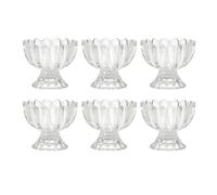 NUOBESTY Set 6 Coppe Gelato in Vetro Trasparente 100Ml Coppette Budino e Dessert Resistenti a Caldo e Freddo per Gelati Frutta e Yogurt Uso Quotidiano e Condivisione Familiare