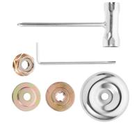 NUOBESTY Set 6 Pezzi Accessori per Tosaerba in Ferro Disco da Taglio e Chiave per Decespugliatore Ricambi per Macchina Diserbo per Campi Irrigui e Asciutti Kit Multifunzione per Uso