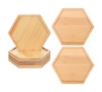 NUOBESTY Set 6 Sottovasi Esagonali in bambù per Piante da Interno Sottobicchieri Decorativi per Fioriere e Bonsai Base Leggera e Artigianale per Tavoli per Succulente e Micro Paesaggi