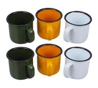 NUOBESTY Set 6 Tazze Smaltate Vintage 6cm in Smalto Resistente Antiruggine, Bicchiere da Tè, Caffè e Acqua per Uso Domestico, Ufficio e Ristorazione, Colori Assortiti Colore Colore Casuale
