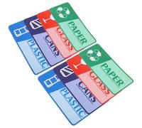 NUOBESTY Set 8 Etichette Adesive per Riciclaggio dei Rifiuti Resistenti allo Sbiadimento Autoadesive per Contenitori di Carta Plastica Vetro e Lattine per Bidoni Interni ed Esterni in