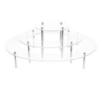 NUOBESTY Set Alzata per Torte in Acrilico Trasparente 3 Pezzi Supporto per Cupcake e Dessert Espositore da Tavolo Multifunzionale per Feste Matrimoni e Compleanni