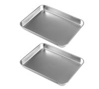 NUOBESTY Set da 2 Vassoi Piatti in Acciaio Inossidabile 304 per Uso Medico Vassoi in Metallo Fondo Liscio 310X240X31 MM per Strumenti Sanitari e Ambienti Clinici