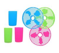 NUOBESTY Set da 3 Accessori per Macchina per Granite Ninja, Vaschetta Raccogli Gocce Rotonda in Silicone con Griglia e Manicotti Antiscivolo Colorati, Ricambi Resistenti al Caldo e Freddo