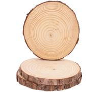 NUOBESTY Set da 3 Pietre per Gradini da Giardino in Legno Piastre Tonde Esterne 18-20 CM di Diametro e 2 CM di Spessore Pavimentazione Decorativa per Prato e Cortile