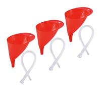 NUOBESTY Set di 3 Imbuti di Plastica Trasparente con Tubo Flessibile lungo e Beccuccio Angolato per Carburante Olio Motore Auto Imbuto Riutilizzabile per Uso Automobilistico e