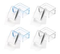 NUOBESTY Set di 4 stampini per unghie rettangolari - Piastra per stamping per nail art - Stencil per manicure per design fai da te - Modelli di trasferimento Piastra per stampa French Line