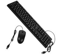 NUOBESTY Set Tastiera e Mouse Usb Cablati Silenziosi Layout Russo, Compatibili Pc Per Ufficio e Casa, Design Semplice e Confortevole, Alimentazione Via Cavo Senza Batteria