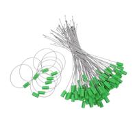 NUOBESTY Sigilli in Acciaio Numerati per Cavi 1,8x305mm Set da 100 Pezzi Filo di Sicurezza Antimanomissione Etichette Metalliche Autobloccanti per Trasporto Merci e Container Industriali