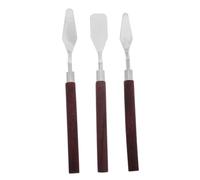 NUOBESTY Spatole per Pittura e Miscelazione Colore in Metallo e Legno Set 3 Pezzi Strumenti Versatili Coltelli per Pittura ad Olio e Acrilico Forme Diverse per Tecniche Artistiche