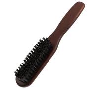 NUOBESTY Spazzola per Barba in Legno Massello Setole di Crine di Cavallo Pettine da Barbiere Compatto per Modellare Barba e Chioma Spazzola Morbida Multifunzione per Uomo Portatile