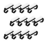 NUOBESTY Spazzoline per Unghie in Nylon e Plastica Abs 12 Pezzi e Prevenzione Distacco con Design Creativo, Pulizia Unghie Professionale per Manicure