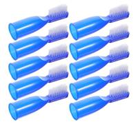 NUOBESTY Spazzolini da Denti a Dito Blu 10 Pezzi per Prigione in Plastica, Facili da Trasportare e Sicuri la Pulizia dei Denti in Ambienti Penitenziari