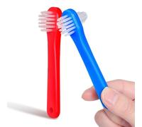 NUOBESTY Spazzolino per Pulizia Delicata 2 Pezzi per Dentiera Doppia Testa Setole Morbide in Pp e Accesso Facile alle Zone Difficili da Raggiungere a Casa