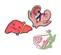 NUOBESTY Spilla Decorativa a Forma di Organi in Lega, Set da 3 Pezzi, Spilla Divertente per Abbigliamento e Zaini, Accessori Creativi per Mostrare Personalità e Carattere Distintivo