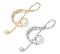 NUOBESTY Spilla Nota Musicale da Donna in Lega di Zinco, Set 2 Pezzi, Design Creativo alla Moda, Accessorio Elegante per Abbigliamento Casual