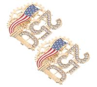 NUOBESTY Spille Commemorative per Anniversario degli Stati Uniti 2 Pezzi Design Storico e Strass Scintillanti in Lega Oro, Perfette per Parate del 4 Luglio