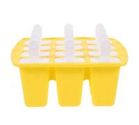 NUOBESTY Stampini per Gelati in Silicone Giallo 12 Scomparti, per Paste e Frutta, Set da 1 per Uso Fai-da-te in Stagione Calda e Ristoranti