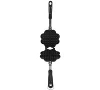 NUOBESTY Stampo Doppio per Waffle e Pancake Antiaderente Teglia da Forno Leggera e Resistente al Calore Accessorio per Dolci Cialde e Frittelle in Cucina Domestica