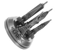 NUOBESTY Statuette Edifici New York in Metallo Vintage 7x7x8,7 Cm Decorazione Casa Ufficio Centrotavola Souvenir Città