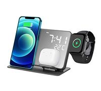 NUOBESTY Stazione Carica Wireless con Digitale e Termometro Compatibile con Multifunzionale