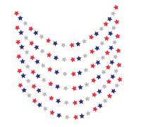 NUOBESTY Striscione Decorativo Stelle a Cinque Punte Set da 6 Pezzi da 4 Metri Colori Oro Argento e Blu per Festa del Giorno Dell’Indipendenza Usa Decorazione da Appendere per Feste e
