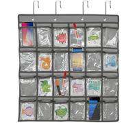 NUOBESTY Supporto per calcolatrice per aula custodia per cellulare multifunzione per appendere a parete 24 griglie, lavagna tascabile trasparente per forniture