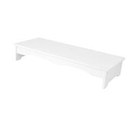 NUOBESTY Supporto per Monitor Rialzato Multifunzione in Pannello PVC Ecologico, Base da Tavolo per Computer Porta Tastiera, Organizzatore Scrivania per Casa e Ufficio Bianco