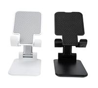 NUOBESTY Supporto Per Telefono e Tablet Pc Da Scrivania, Set 2 Pezzi Bianco e Nero, Portatile e Antiscivolo, Per Visione Video e Registrazione in Casa, Ufficio e Viaggio