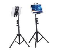 NUOBESTY Supporto Portatile Per Telefono Tablet e Laptop Rigido e Ammortizzato in Abs e Ferro Alzatina Pratica Per Casa e Ufficio Nero