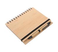 NUOBESTY Taccuino Compatto con Copertina in Bambù Resistente Spirale per Scuola Ufficio e Blocco Note Portatile per Appunti e Scrittura