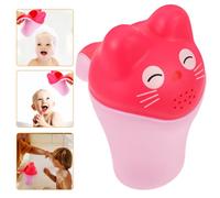NUOBESTY Tazza per Lavaggio Capelli con Manico Rosa Contenitore Acqua Bagnetto in Pp Sicuro Sciacquatrice Shampoo Delicata per Ragazzo Ragazza e Accessorio Bagnetto Multifunzionale