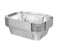 NUOBESTY Teglie di Alluminio Quadrate USA e Getta 3500 Ml Set 20 Pezzi Resistenti Alte Temperature Compatibili Forno e Friggitrice ad Aria per Cottura e Presentazione Crostate e