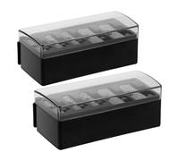 NUOBESTY Temperamatite per Matita Labbra e Sopracciglia con 5 Fori, Temperino per Eyeliner a Punta Lunga, Manuale con Coperchio Igienico, Set da 2 Pezzi per Trucco Professionale